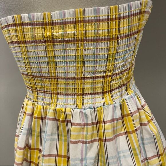 Strapless plaid Multicolor mini dress size extra small - Picture 8 of 13